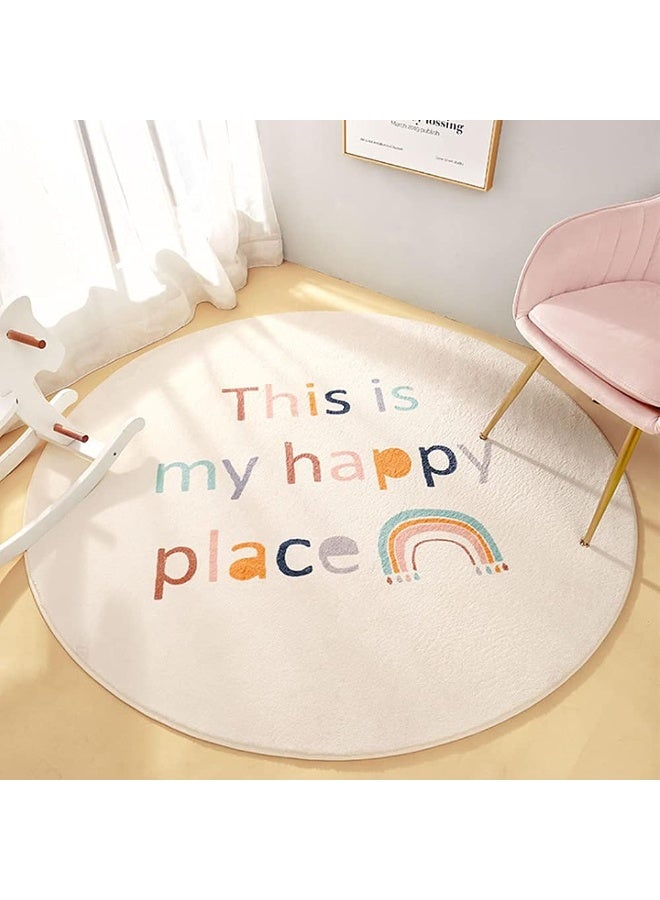 سجادة اللعب للأطفال الملونة سجادة حضانة الطفل سجادة تعليمية جولة حروف الأبجدية ناعمة سجادة منطقة غير انزلاقية للأطفال والرضع (جولة 3.3 قدم) - Image 1